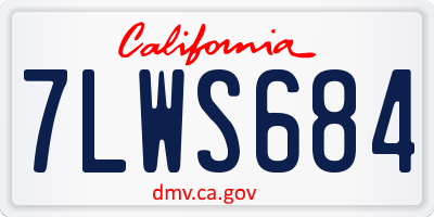 CA license plate 7LWS684