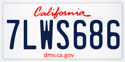 CA license plate 7LWS686