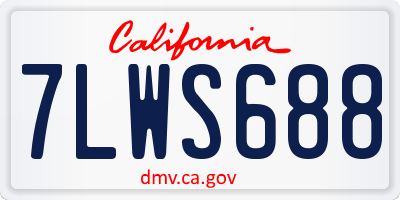 CA license plate 7LWS688