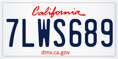CA license plate 7LWS689