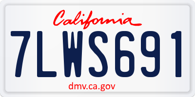 CA license plate 7LWS691