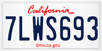CA license plate 7LWS693