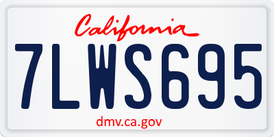 CA license plate 7LWS695