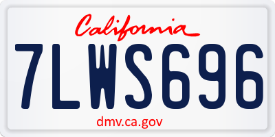 CA license plate 7LWS696