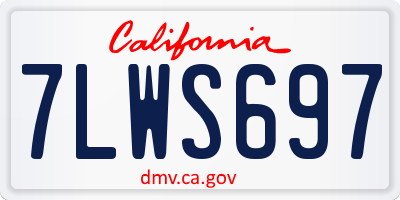 CA license plate 7LWS697