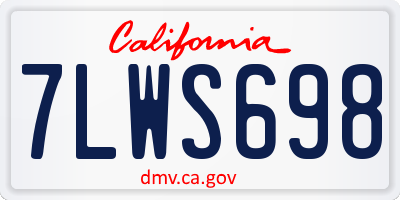 CA license plate 7LWS698