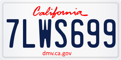 CA license plate 7LWS699