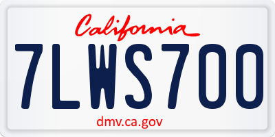 CA license plate 7LWS700