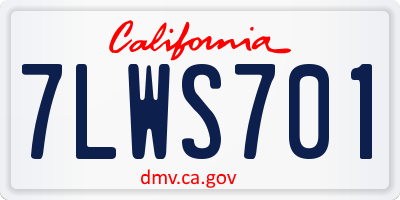 CA license plate 7LWS701
