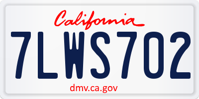 CA license plate 7LWS702