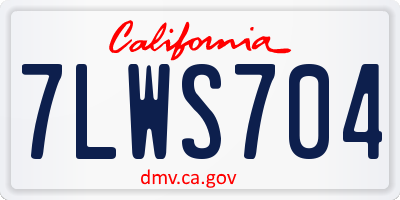 CA license plate 7LWS704
