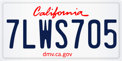 CA license plate 7LWS705