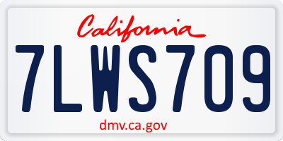 CA license plate 7LWS709