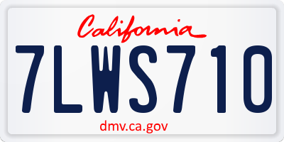 CA license plate 7LWS710