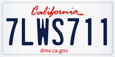 CA license plate 7LWS711