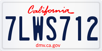 CA license plate 7LWS712