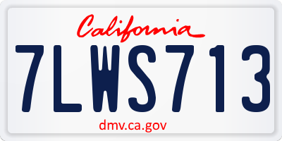 CA license plate 7LWS713