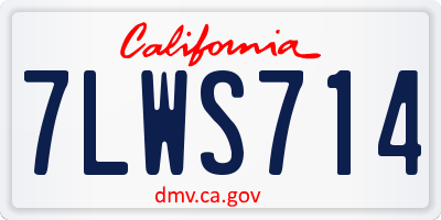 CA license plate 7LWS714