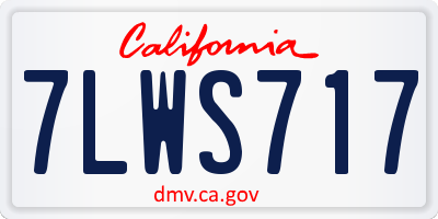CA license plate 7LWS717