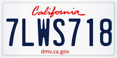CA license plate 7LWS718