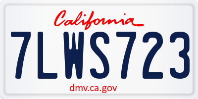 CA license plate 7LWS723
