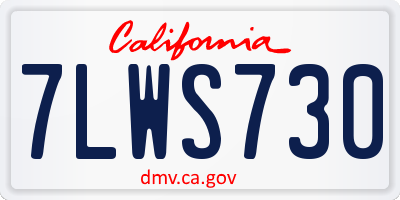 CA license plate 7LWS730