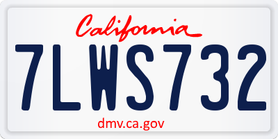 CA license plate 7LWS732