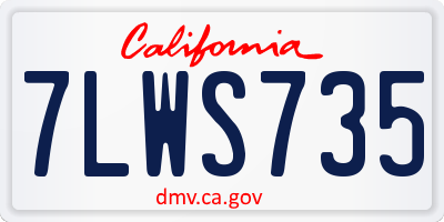 CA license plate 7LWS735