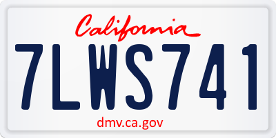 CA license plate 7LWS741
