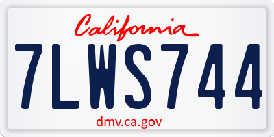 CA license plate 7LWS744
