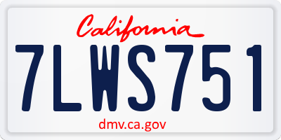 CA license plate 7LWS751