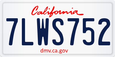 CA license plate 7LWS752
