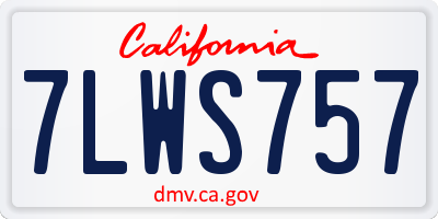 CA license plate 7LWS757