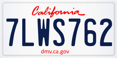 CA license plate 7LWS762