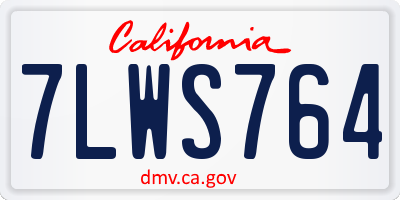 CA license plate 7LWS764