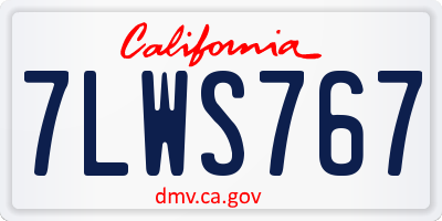 CA license plate 7LWS767