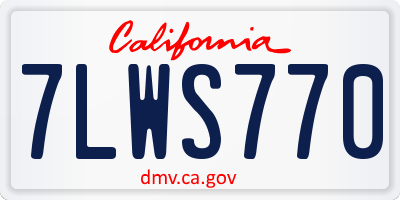 CA license plate 7LWS770