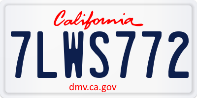 CA license plate 7LWS772