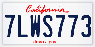 CA license plate 7LWS773