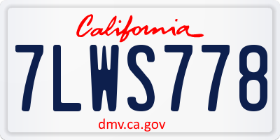 CA license plate 7LWS778