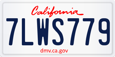 CA license plate 7LWS779
