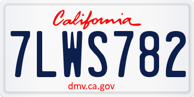 CA license plate 7LWS782