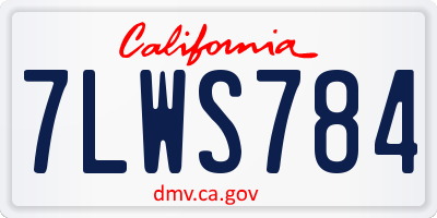 CA license plate 7LWS784