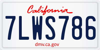 CA license plate 7LWS786