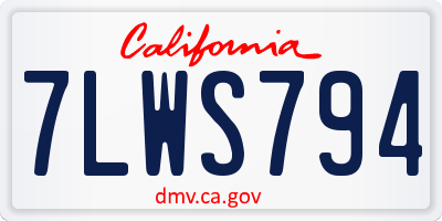 CA license plate 7LWS794