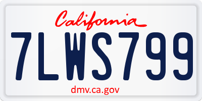 CA license plate 7LWS799