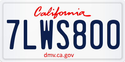 CA license plate 7LWS800