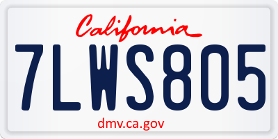 CA license plate 7LWS805