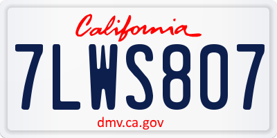 CA license plate 7LWS807