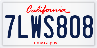 CA license plate 7LWS808